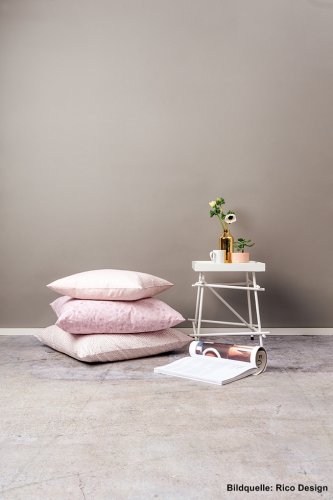Baumwolle - Blumen - rosa metallic - Hygge - Rico Design